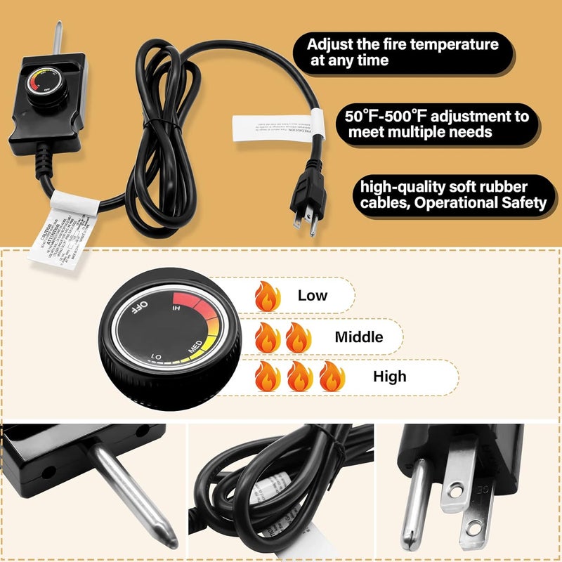 COMVIEE 1500 Watt Heating Element Compatible with Masterbuilt Electric Smoker and Grill, with Adjustable Thermostat Cord Controller, Replacement Parts for Masterbuilt Smokers & Turkey Fryers - Image 3